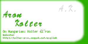 aron kolter business card